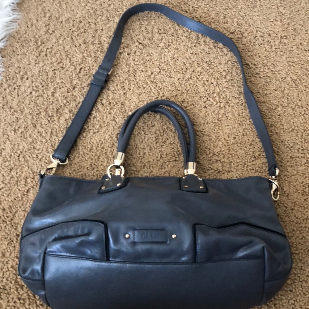 Cole Hann dark grey and gold purse